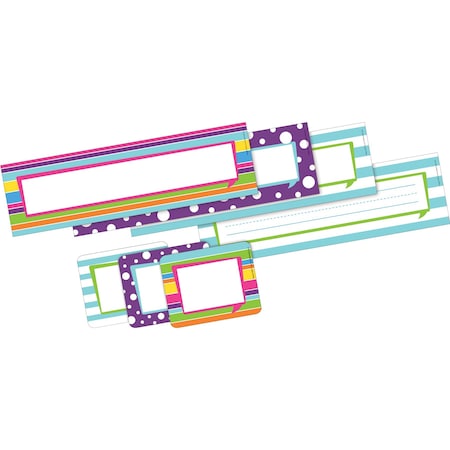 Barker Creek Happy Name tag & Name Plate Set, Multi-Design Set, 81/Set 3987